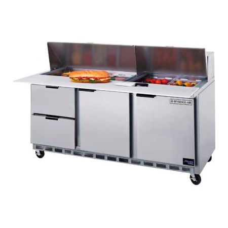 Beverage-Air Food Prep Tables SPED72 Elite Series Cutting Top w/ Drawers, 72"W - SPED72HC-12C-2
